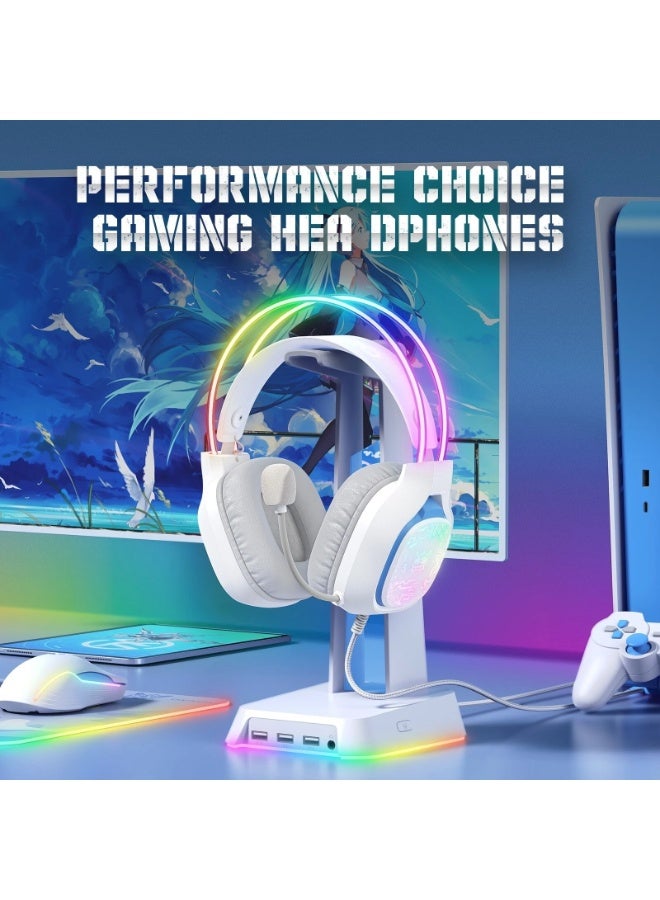 onikuma X22 RGB Gaming Headphones, Over-Ear Headset with Microphone, Noise Reduction, Volume Control, LED Light, Durable & Comfortable Design, Compatible with PC, Laptop, PS4, PS5, Xbox - Image 5